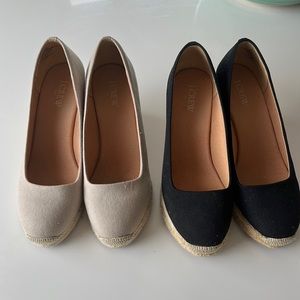 2 inch wedges.  Want to sell together.  Black and cream pair.